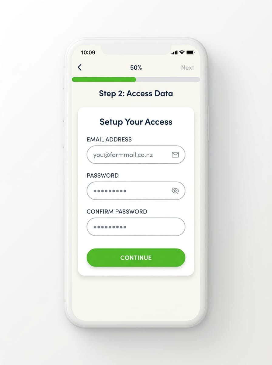 Réplica éditoriale de l’étape données d’accès dans le parcours d’inscription Seringueiro