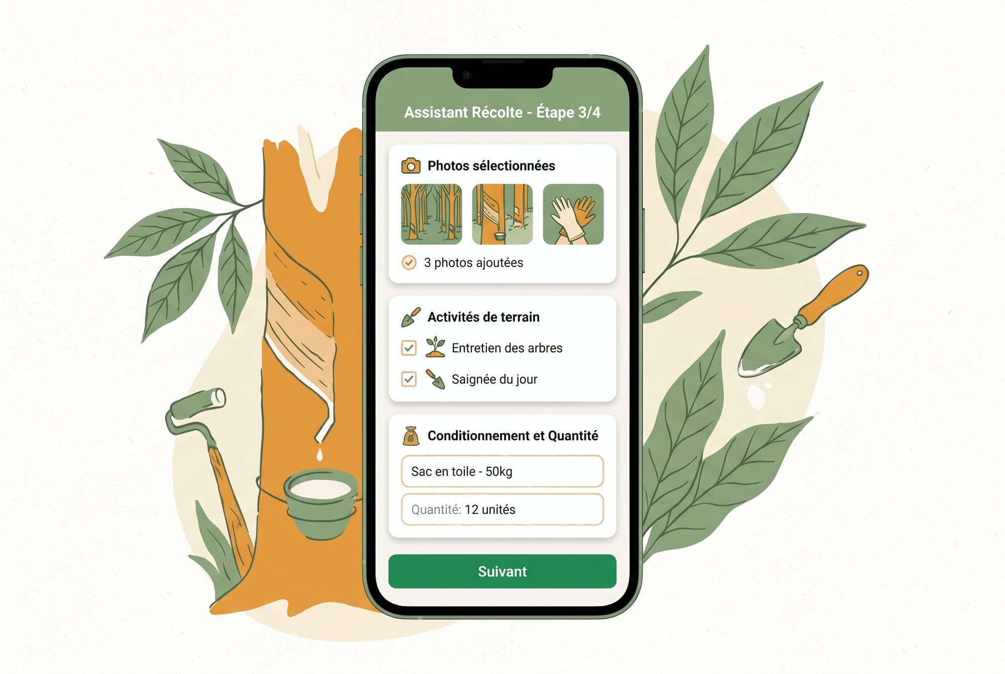 Réplica éditoriale du wizard de nouvelle collecte de production dans Seringueiro