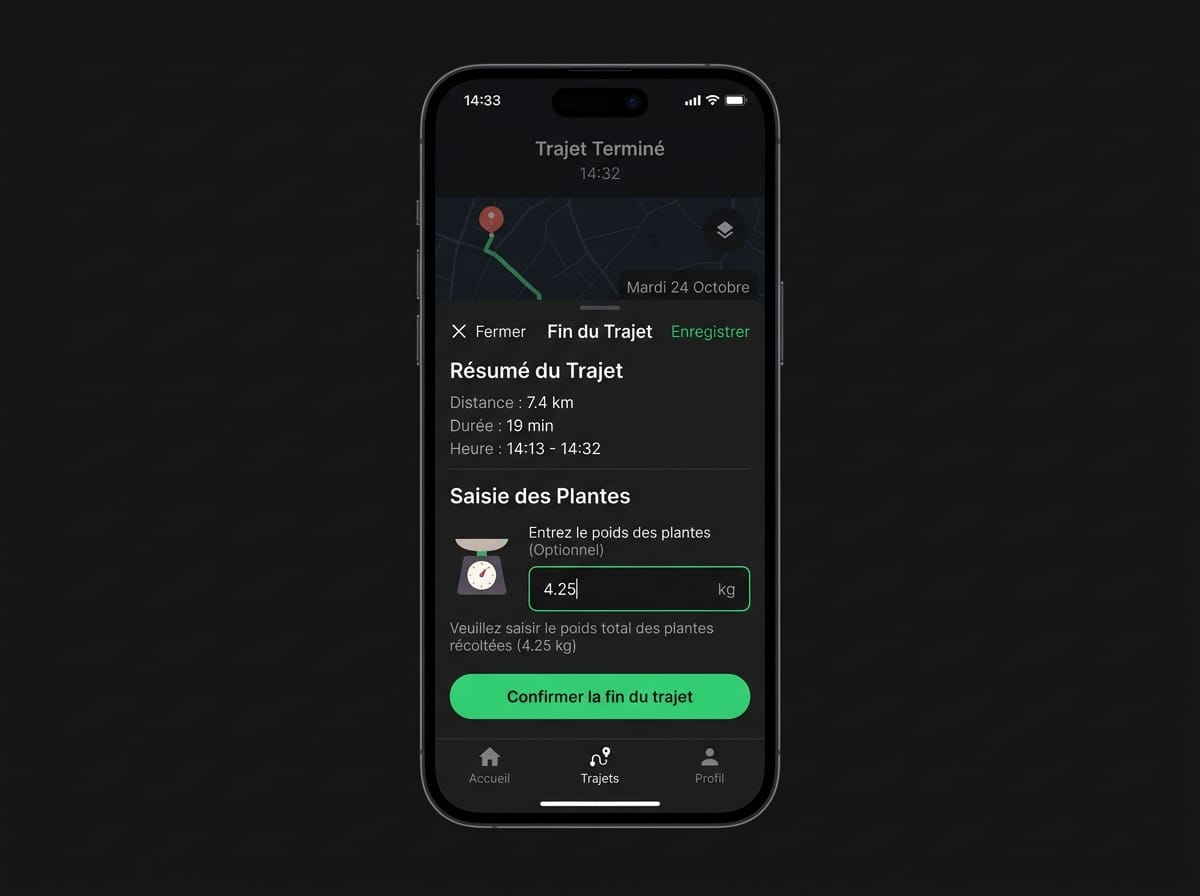 Réplica éditoriale du champ de poids usine rempli avec une valeur valide au moment de terminer le voyage