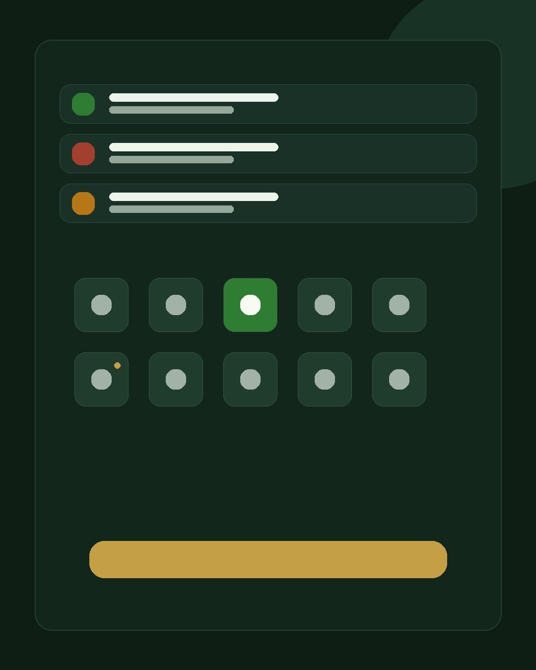 Réplica éditoriale de la sélection du type d’activité et de la table dans l’app Seringueiro
