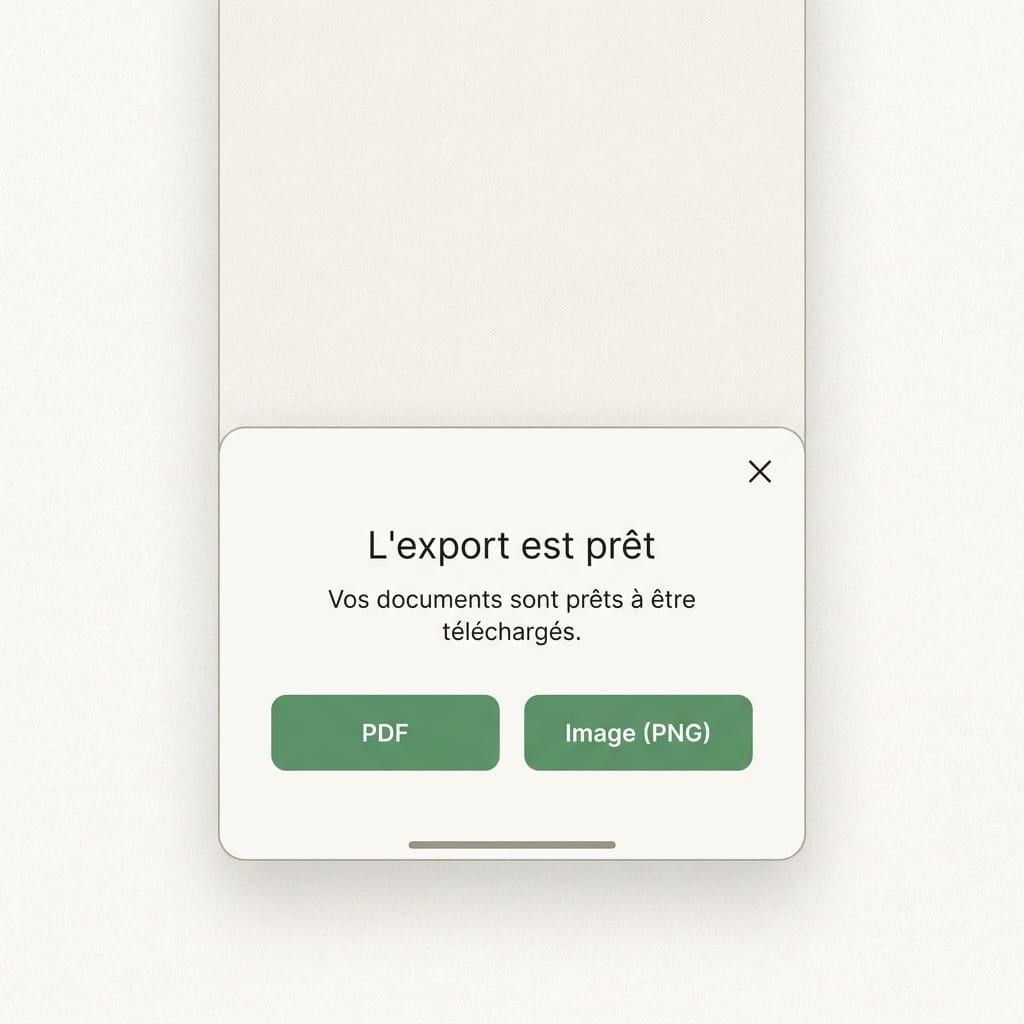 Réplica éditoriale de la feuille d’export de la calculatrice DRC dans Seringueiro avec options PDF et image PNG