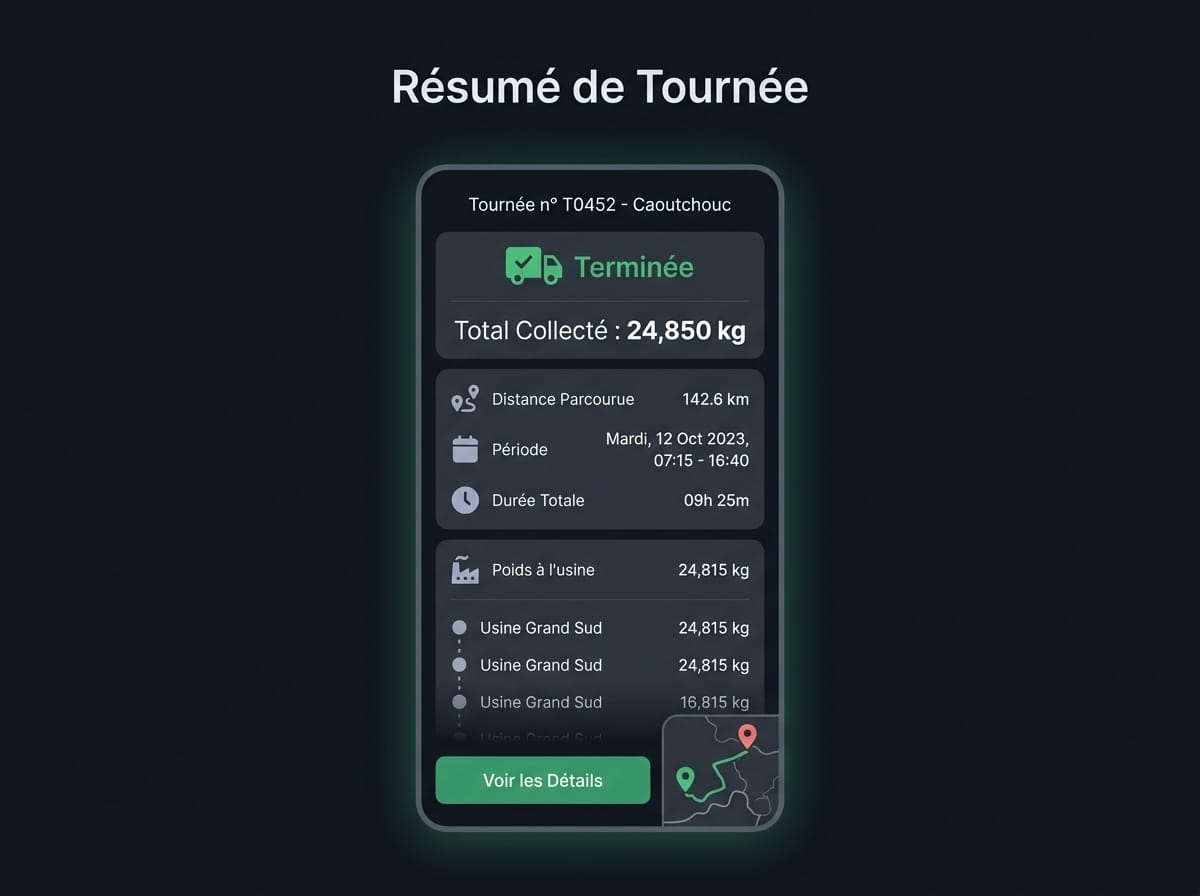 Réplica éditoriale du détail d’un voyage terminé avec ligne d’information de poids usine dans Seringueiro