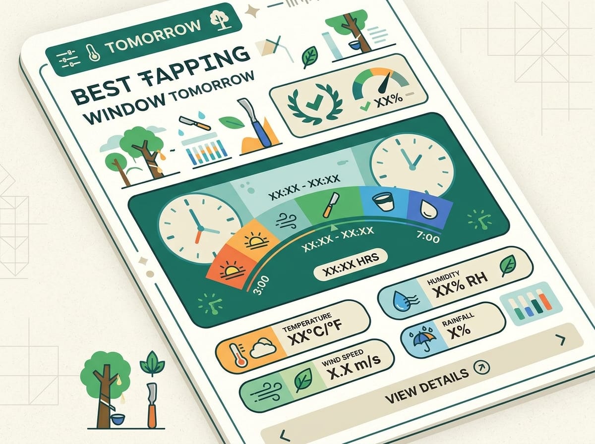 Réplica éditoriale du widget de meilleure fenêtre de saignée pour demain dans l’app Seringueiro