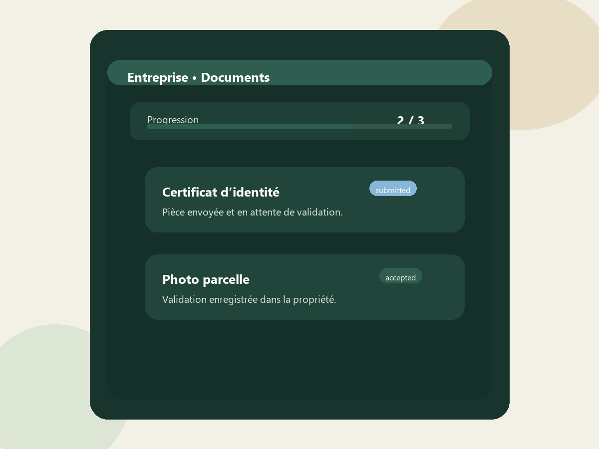 Document soumis avec progression mise à jour dans Seringueiro