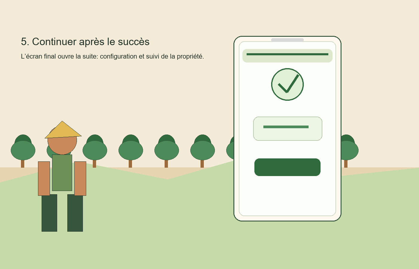 Écran de succès après création d’une propriété dans Seringueiro