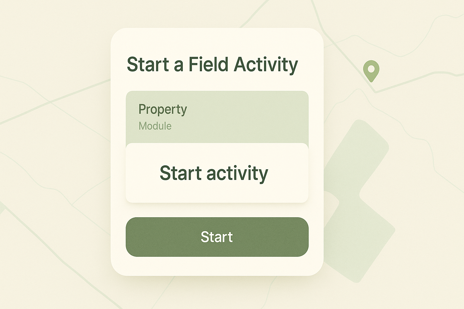 Réplica éditoriale du démarrage d’une activité de terrain dans l’app Seringueiro